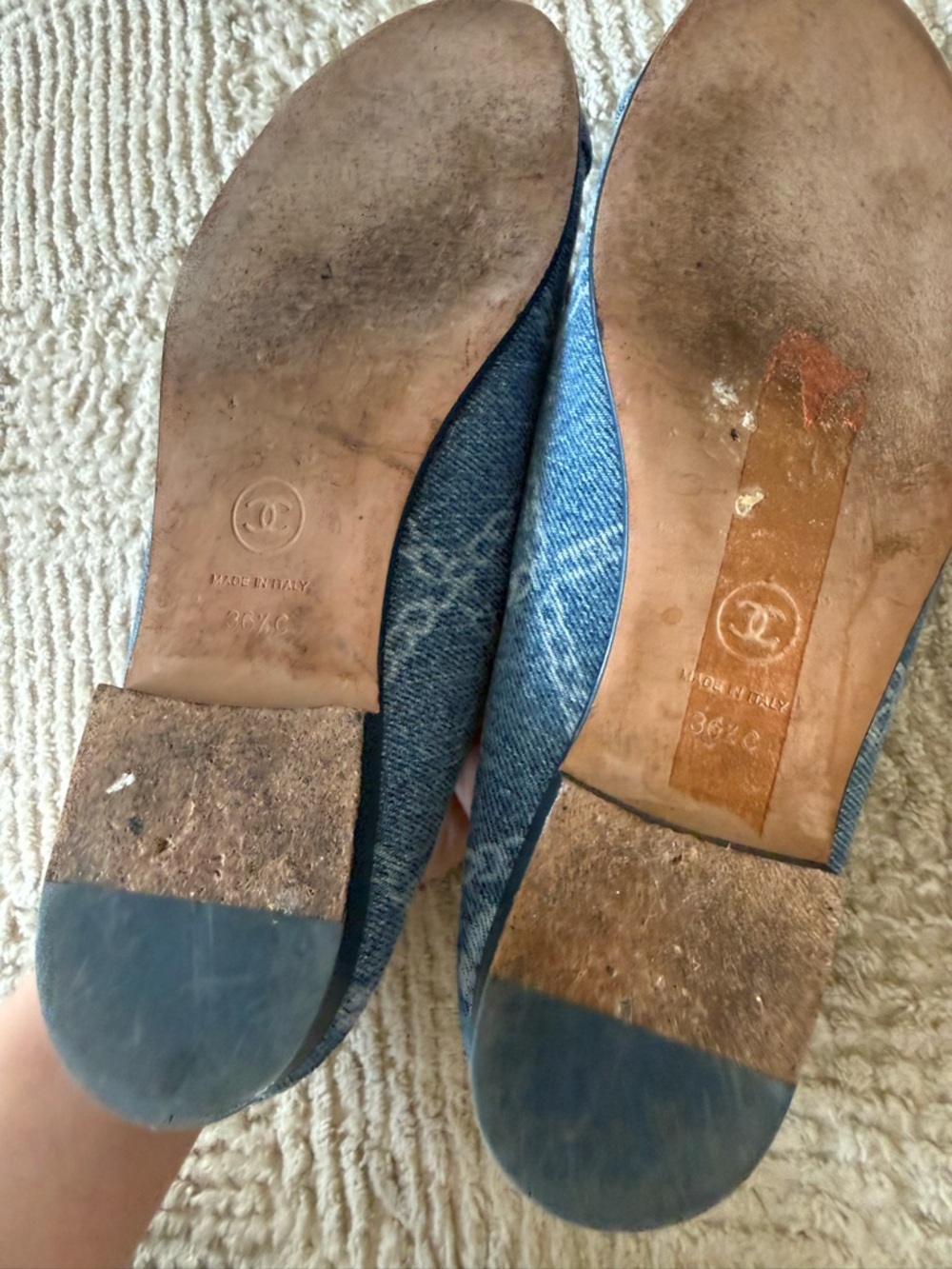 Chanel Denim Ballet Flats Blue Size 36.5 - Picture 7 of 8